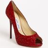Jimmy Choo Quiet Glitter Pump in Red - Lyst