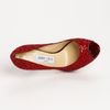 Jimmy Choo Quiet Glitter Pump in Red - Lyst