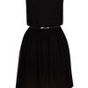 Oasis Cut Out Dip Hem Belted Dress in Black - Lyst