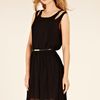 Oasis Cut Out Dip Hem Belted Dress in Black - Lyst