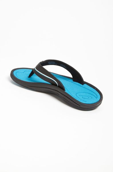 Olukai Lele Flip Flop in Blue (black blue lagoon) | Lyst