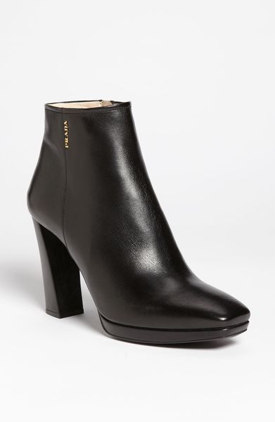 Prada Ankle Bootie in Black - Lyst