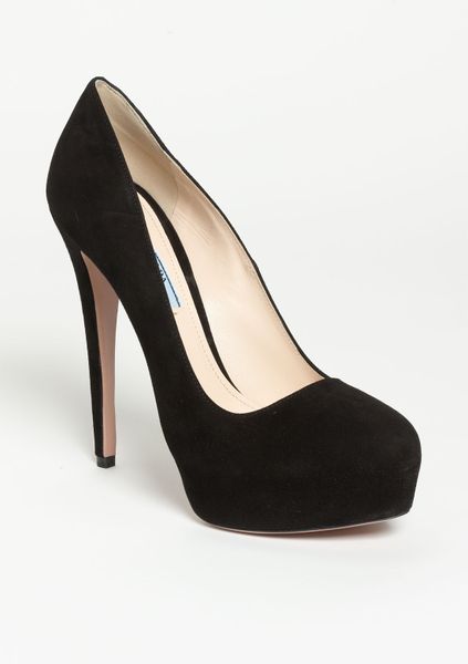 Prada Overlasted Platform Pump in Black - Lyst