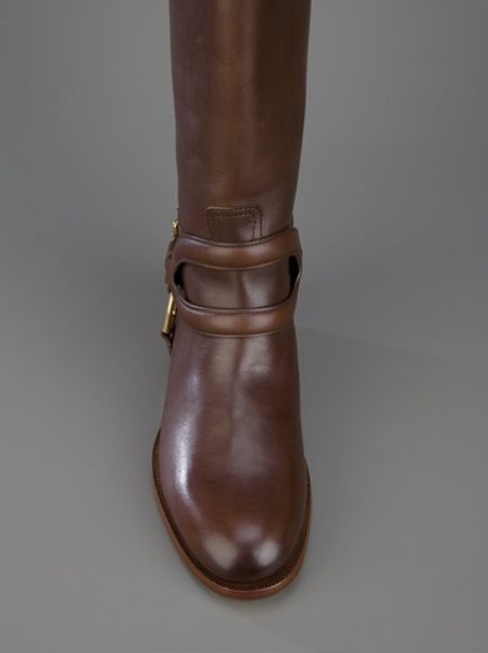 ralph lauren riding boots brown