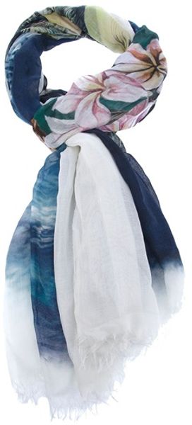 Stella Mccartney Hawaiian Print Scarf in White - Lyst
