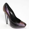 Yves Saint Laurent Mirror Heel Pump in Gray (amethyste/ black) - Lyst