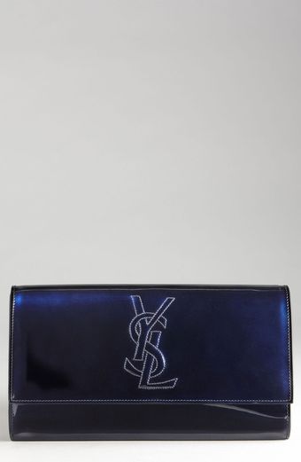 Yves Saint Laurent Belle De Jour Large Patent Leather Envelope Clutch - Lyst