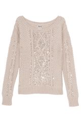 Haute Hippie Embellished Aran Sweater