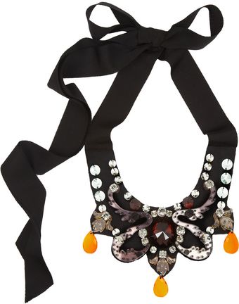 Lanvin Embellished Bib Necklace - Lyst