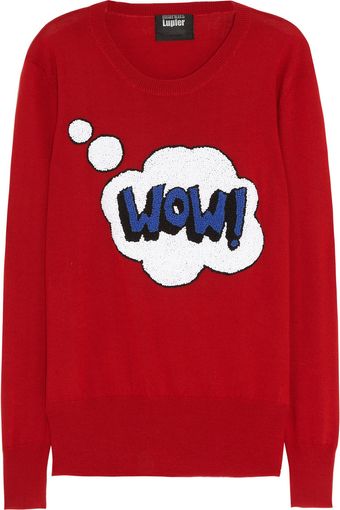 Markus Lupfer Isadora Leathertrimmed Wooltweed Top - Lyst