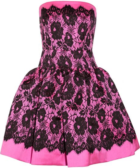 Milly Camilla Lace  Print Wool and Silk Blend Dress in Pink - Lyst