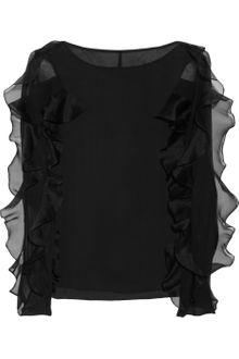 Prabal Gurung Ruffled Silk Georgette and Organza Blouse - Lyst