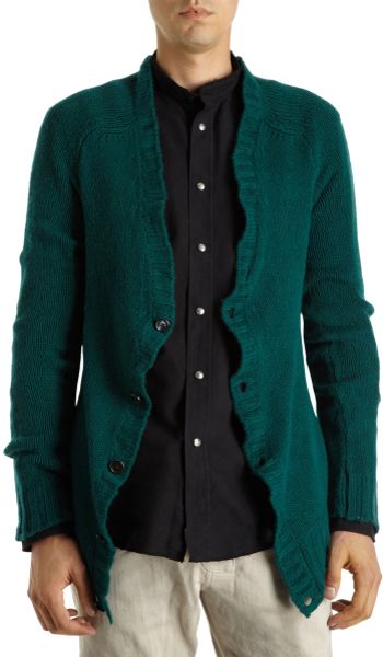 Balmain Loose Knit Cardigan in Green for Men - Lyst