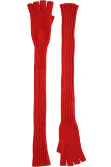 Barneys New York Extralong Fingerless Knit Gloves - Lyst