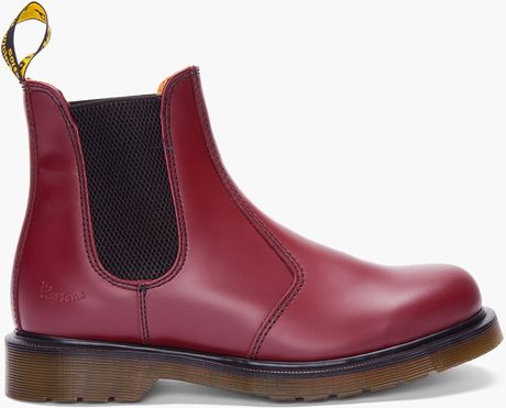 burgundy dr martens chelsea boots
