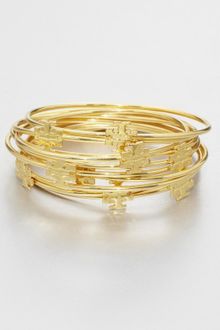 Tory Burch Logo T Bangle Bracelet Set - Lyst