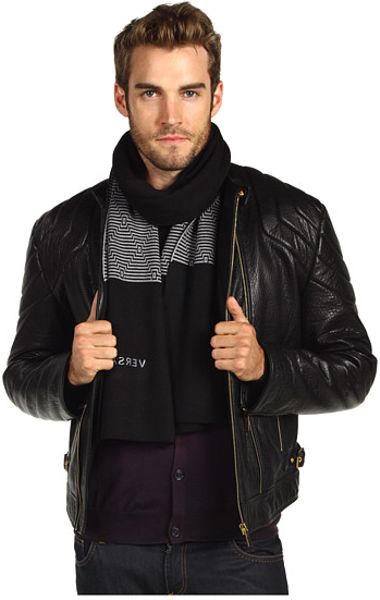Versace Striped Diamonds Scarf in Black (g) - Lyst