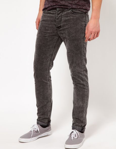 Asos Asos Skinny Cord Jeans in Gray for Men (grey) | Lyst