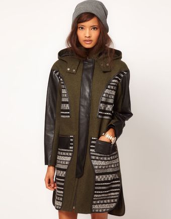 ASOS Collection Jaquard Panelled Parka - Lyst