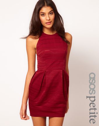 ASOS Collection Asos Petite Exclusive Tulip Dress with Textured Stripe - Lyst