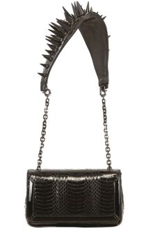 Christian Louboutin Artemis Spikes Watersnake Shoulder Bag - Lyst
