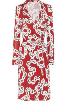 Diane Von Furstenberg New Jeanne Printed Silk jersey Wrap Dress - Lyst