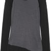 Donna Karan New York Woolblend Jersey Contrast Top in Gray (slate) - Lyst
