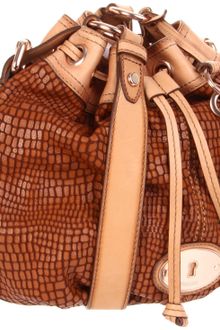 Fossil Fossil Maddox Embossed Drawstring Hobo - Lyst