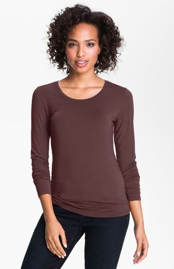 Halogen Crewneck Stretch Modal Tee - Lyst