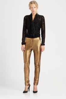 L'Agence Metallic Leather Leggings - Lyst