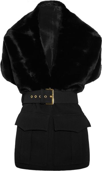Marni Belted Rabbit and Wool Stole in Black - Lyst
