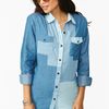 Nasty Gal Chambray Block Shirt in Blue (chambray) - Lyst