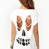 Nasty Gal Slashed Skull Tee in White - Lyst