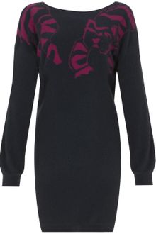 Sonia By Sonia Rykiel Navy Tiger Knit Jumper Dress - Lyst