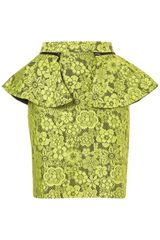 Topshop Lime Lace Peplum Pencil Skirt
