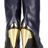 Versace Metal Trimmed Leather Mid Calf Boots in Blue (navy) - Lyst