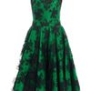 Alexander Mcqueen Flower Lace Strapless Dress in Green (emerald) - Lyst