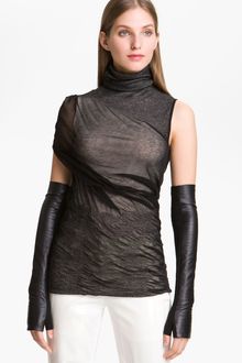Alexander Wang Long Fingerless Leather Gloves - Lyst