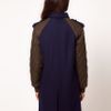 Asos Collection  Quilted Contrast Sleeve Coat in Green (navy) - Lyst