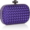 Bottega Veneta Intrecciato Satin Knot Clutch in Purple (violet) - Lyst