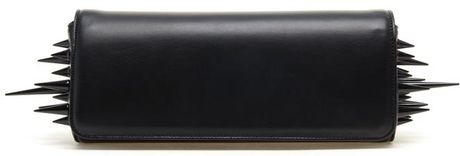 Christian Louboutin Marquise Spike Embellished Leather Clutch in Black - Lyst