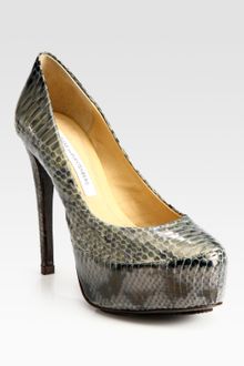 Diane Von Furstenberg Renee Snakeprint Leather Platform Pumps - Lyst