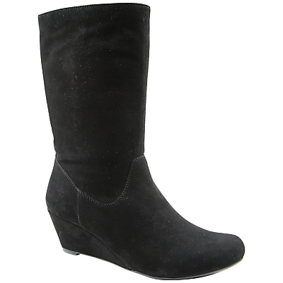 wedge heel calf boots