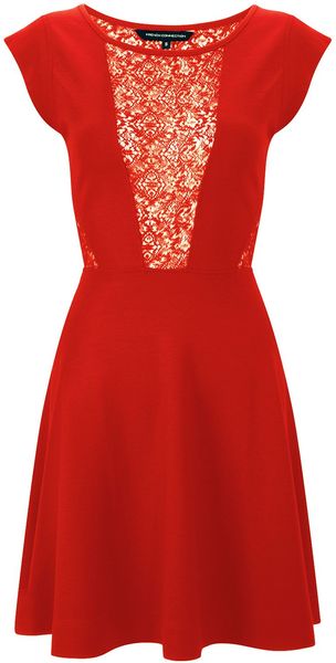 French Connection Lori Lace Jersey Cpd Slv Flrdr - Lyst