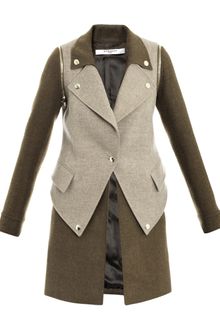 Givenchy Bicolour Detachable Sleeve Coat - Lyst
