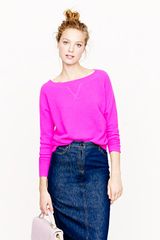 J.Crew Collection Cashmere Isabel Waffle Sweatshirt