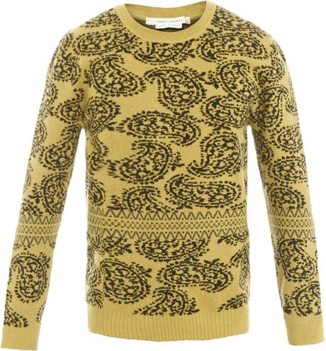 Marc Jacobs Paisley Knitted Sweater in Yellow for Men - Lyst