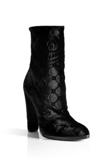 Balmain Black Laser Cut Velvet Ankle Boots - Lyst