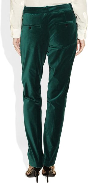 green velvet pants