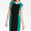 Calvin Klein Contrast Panel Woven Sheath Dress in Blue (blue spruce/ black) - Lyst